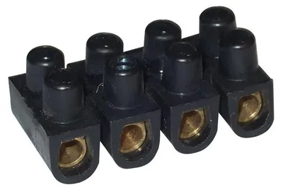 Produktbild von 5 Steckerleiste mit 12 Anschlüssen, 10 mm², schwarz - Electraline