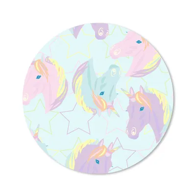 Produktbild von MuchoWow® Mauspad Mousepad Einhorn - Sterne - Muster 30x30 cm - Mousepads - Maus Mat - Pad - Mausunterlage - Tischunterlage - Schreibtischmatten