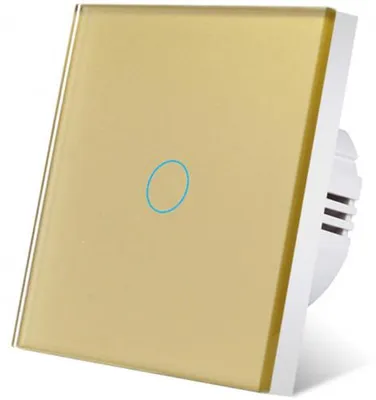 Immagine prodotto di Interruttore touch iUni 1F, 1 Canale, Vetro Temperato, LED, Oro