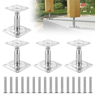 Zdjęcie produktu dla Wspornik słupka regulowany 100 130 mm stal ocynkowana zestaw 4 szt