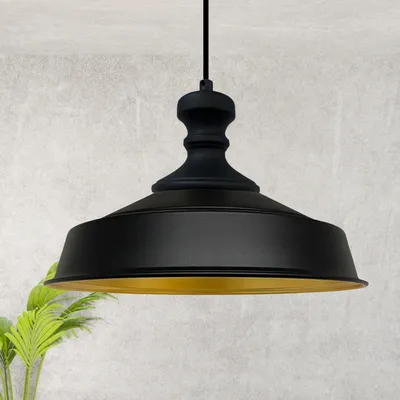 Produktbild von Pendelleuchte Asletl Schwarz-Knob Hängelampe Küchenlampe Hängend 40 cm - Schwarz