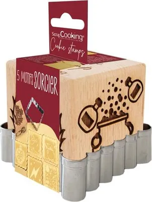Obrázek produktu pro Dřevěné razítko na sušenky - kouzelník