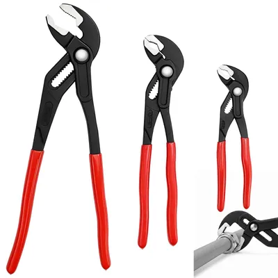 Image de Jeu de trois pinces à pompe pour canalisations, en acier Cr-V, pour les travaux de plomberie