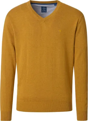 Produktbild von REDMOND Casual Herren Pullover Langarm V-Neck Comfort Senfgelb 6XL