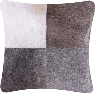 Obrázek produktu pro BELIANI polštář dekorativní šedý kožený 45 x 45 cm s výplní, doplňky obývací pokoj ložnice