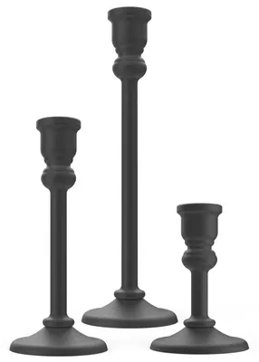 Produktbild von Set von 3 Goldenen Kerzenhaltern für Stabkerzen