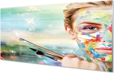 Produktbild von Glasbilder 140x70 Wandkunst Die Frau Bürsten