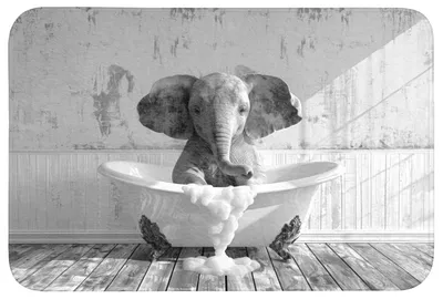 Image de Tapis de bain rectangulaire avec des motifs uniques et antidérapant
