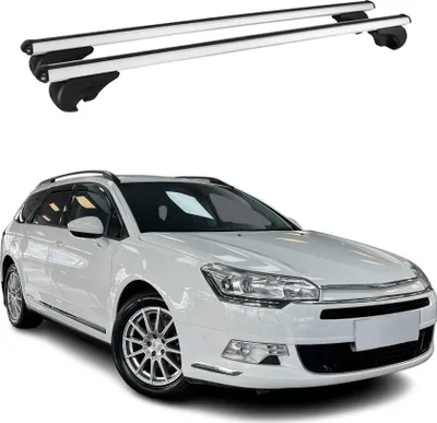 Image de Barres de toit Transversales pour Citroen C5 2008-2017 Break Aluminium Argent