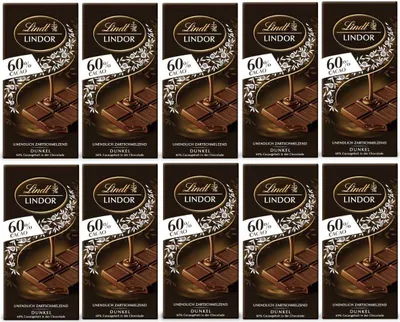Immagine prodotto di Lindt Lindor, cioccolato fondente al 60 per cento di cacao, confezione da 10 g
