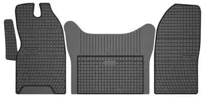 Produktbild von Gummi-Fußmatten Vorne + Tunnel für Iveco Daily VI 2014- – Schwarz, passgenau – Wielganizator SolidPRO
