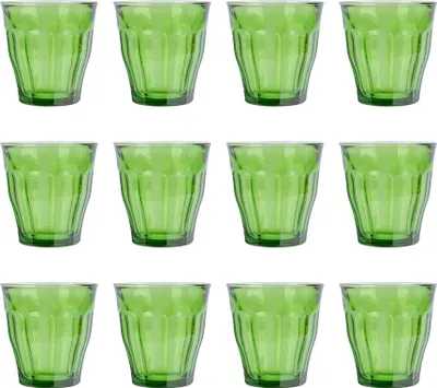 Produktbild von 12x Dschungelgrün 250ml Picardie Glasbecher - Glas Wasser Wine Whiskey Gin Saft Cocktail Trinken Glaswaren Tassenset - Von Duralex