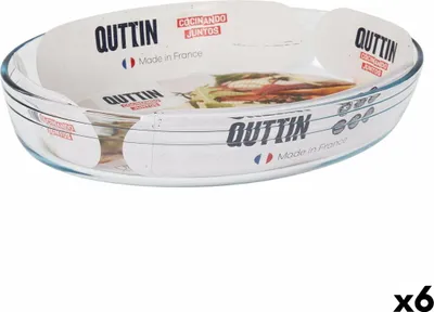 Image de Plat à four quttin verre ovale transparent 3,4 l 35,1 x 24,1 x 6,5 cm (6 pcs.)
