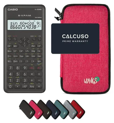 Produktbild von Casio fx-82MS 2nd edition inkl. WYNGS Schutztasche Pink - Wissenschaftlicher Taschenrechner - Basic Set