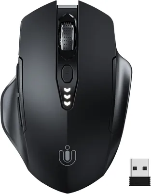 Produktbild von kabellose Maus, [Verbessert] Mit visueller Batterieanzeige, 2.4G USB Ergonomische Maus kabellos, 4 einstellbare DPI-Stufen,PC Mouse für  Gaming