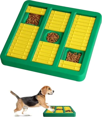 Produktbild von Intelligentes Hundespielzeug, Hundepuzzle, Hundetrainingsspiele, Futterspender mit rutschfestem intelligentem Puzzle, interaktives Spielzeug zur Verbesserung des IQ, Puzzle-Napf für Welpen, Grün