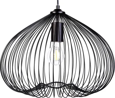 Zdjęcie produktu dla BELIANI Lampa sufitowa wisząca czarna metalowa owalny klosz industrialna kuchnia sypialnia