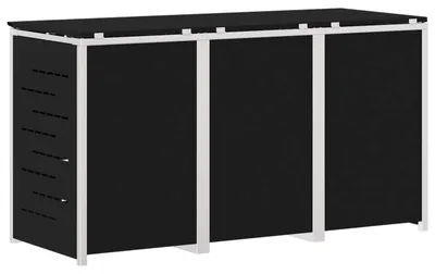 Immagine prodotto di Contenitore su ruote per lo stoccaggio di 3 bidoni da 240 litri, colore nero