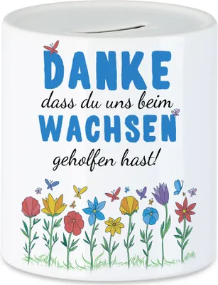 Produktbild von Danke dass du uns beim Wachsen geholfen hast Spardose  Abschiedsgeschenk Erzieherin Tagesmutter Kindergarten