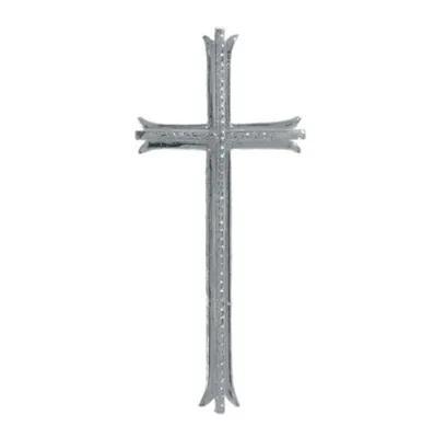 Produktbild von Verzierornament Kreuz groß silber 10,5x4,5cm