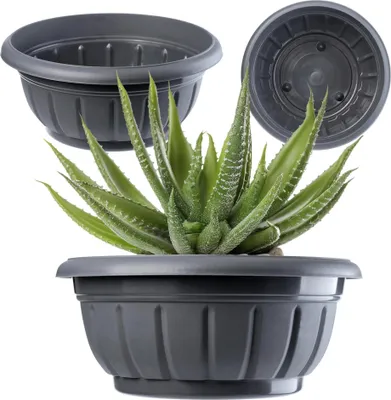 Image de Pot de fleurs - Bac à plantes en gabion - Ø 20 cm - Grillage métallique rond - Pour le jardin et le balcon
