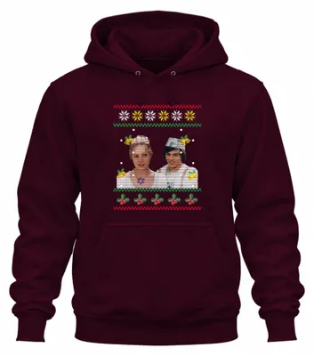Productafbeelding van Drie Hazelnoten voor Doornroosje - Kersttrui met een grappig ontwerp, uni hoodie, bordeauxrood, maat S