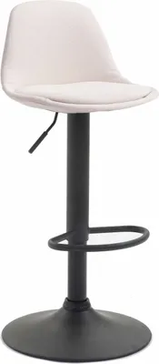 Produktbild von CLP Barhocker Kiel Stoff höhenverstellbar und drehbar creme Gestell Farbe schwarz