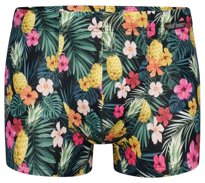 Image de Short de bain pour hommes Olaf Benz, modèle BLU2553, motif tropical, taille S