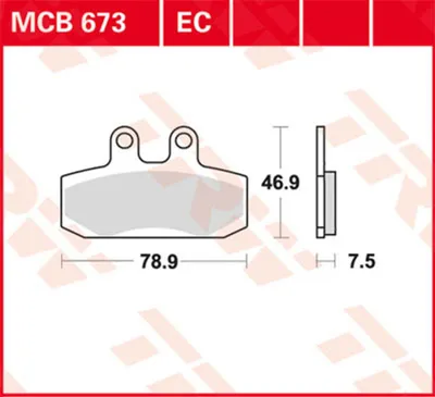 Obrázok produktu pre TRW Sada brzdových doštičiek MCB673 Bali SJ100 HF07 Rambla 125 RA Schikra MS125
