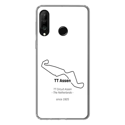 Produktbild von MuchoWow® Handyhülle Schutzhülle Hülle für Huawei P30 Lite TT Assen - Schwarz - Weiß - Schaltung Silikon Softcase Handy Hülle - Handyhülle