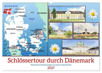 Produktbild von Schlössertour durch Dänemark (Wandkalender 2027 DIN A2 quer), CALVENDO Monatskalender