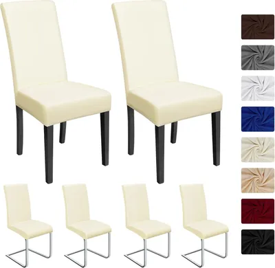 Produktbild von Stretch Stuhlhussen 6 Stück, universal, waschbar, für Esszimmer