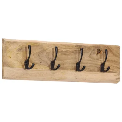 Immagine prodotto di Appendiabiti da parete con 4 ganci in legno massiccio di mango