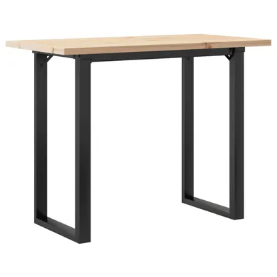 Immagine prodotto di vidaXL Tavolo da pranzo O-frame 100x50x75,5 cm in legno massiccio di pino e acciaio
