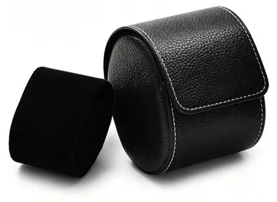 Immagine prodotto di Portaorologi astuccio per orologi - Pelle - 7,5 x 7 x 10 cm - Nero - Per uomo e donna