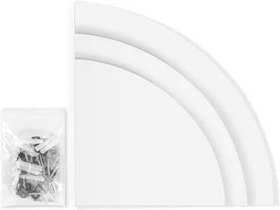 Image de Étagère d'angle blanche Ensemble de 3 étagères d'angle flottantes - Étagère de rangement murale pour bibliothèque dans la cuisine, la chambre, le salon, la salle de bain, le bureau