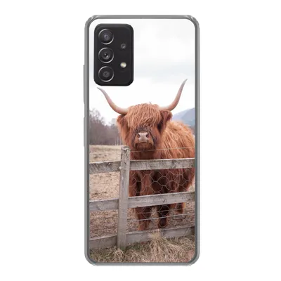 Produktbild von MuchoWow® Handyhülle Schutzhülle Hülle für Samsung Galaxy A53 5G Scottish Highlander - Gras - Zaun Silikon Softcase Handy Hülle - Schutzabdeckung