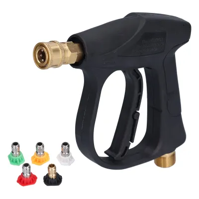 Zdjęcie produktu dla Pistolet do myjki ciśnieniowej, wąż natryskowy, 1/4 cala M22, 3000 PSI z 5 dyszami do użytku domowego
