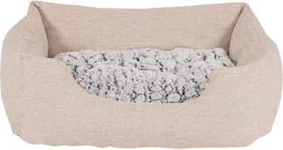Produktbild von Famanu Hundebett mit umkehrbarem Kissen - gemischt, beige (S) 60x50 cm