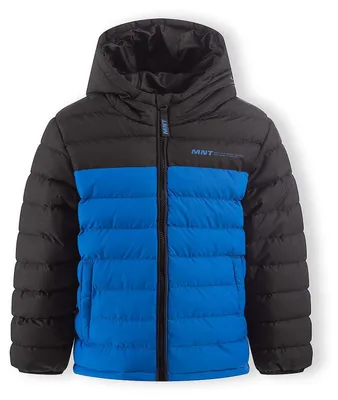 Produktbild von Minoti Steppjacke Jungen mit Kapuze, wattiert – Kinder-Pufferjacke Royalblau/Schwarz Gr. 172