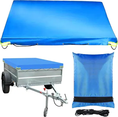 Immagine prodotto di Copertura impermeabile per rimorchi, dimensioni 209x115x10 cm, rivestita in PVC, con corda di fissaggio, adatta per rimorchi
