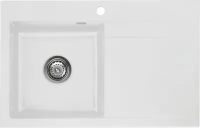 Produktbild von Spüle KeraDomo STEMA 80 in SATIN Becken links mit Handbetätigung