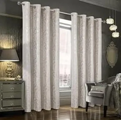 Verdunkelungsvorhang mit Silbermuster, 245x140 cm, 2er-Set