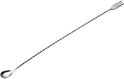 Produktbild von Barlöffel mit Gabel aus Edelstahl Länge 50 cm