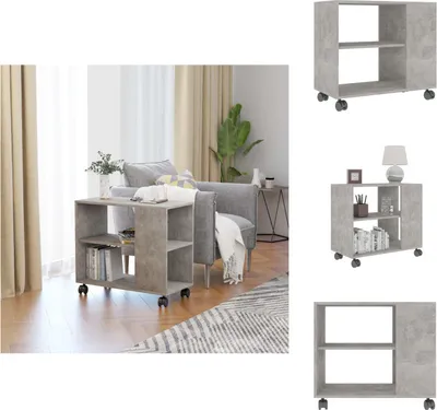 Zdjęcie produktu dla vidaXL Stolik boczny betonowy szary 70x35x55 cm materiał drewnopochodny - Stoliki boczne