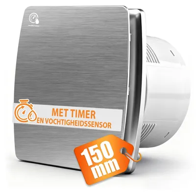 Abluftventilator 150 mm mit Feuchtigkeitssensor & Timer, 240 m³/h