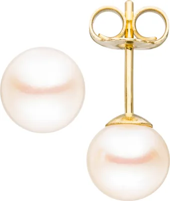 Produktbild von JOBO Ohrstecker 585 Gold Gelbgold 2 Süßwasser Perlen 6 mm