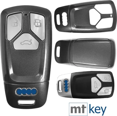 Produktbild von Auto Schlüssel Kunststoff Hülle ABS Plastik Schutz Cover Grau kompatibel mit Audi A4 A5 A6 A7 TT Q2 Q5 Q7 A8 Q8 KEYLESS SMARTKEY