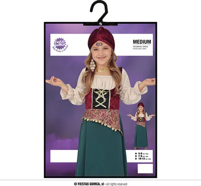 A child wearing a fortune teller costume on product packaging.