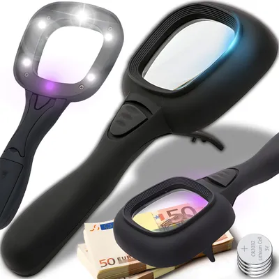 Obrázok produktu pre Lupa so svetlom 5 LED ručná lupa na čítanie lupa osvetlená s lupou lupa pre deti seniori na čítanie kníh novín mapy Retoo